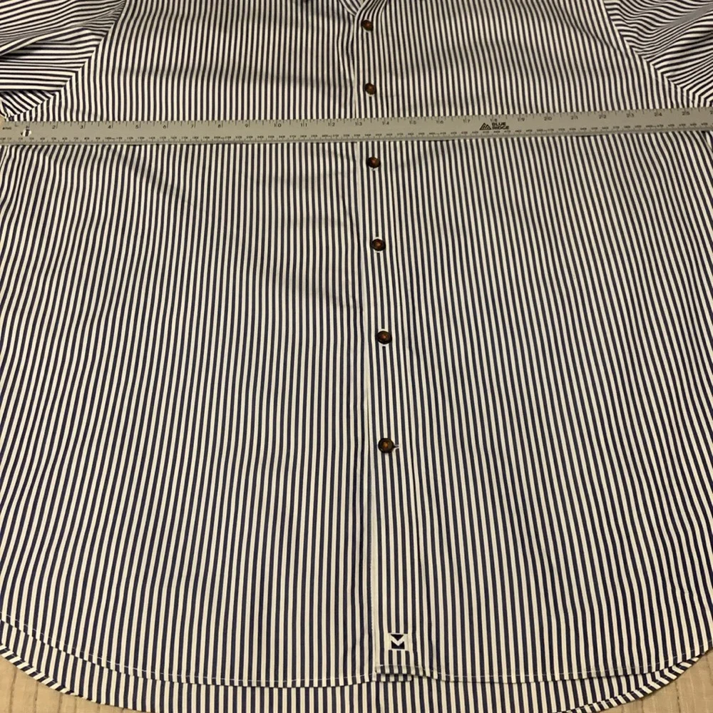 MICHAEL Michael Kors blue and white pinstripes shirt. - Picture 6 of 12